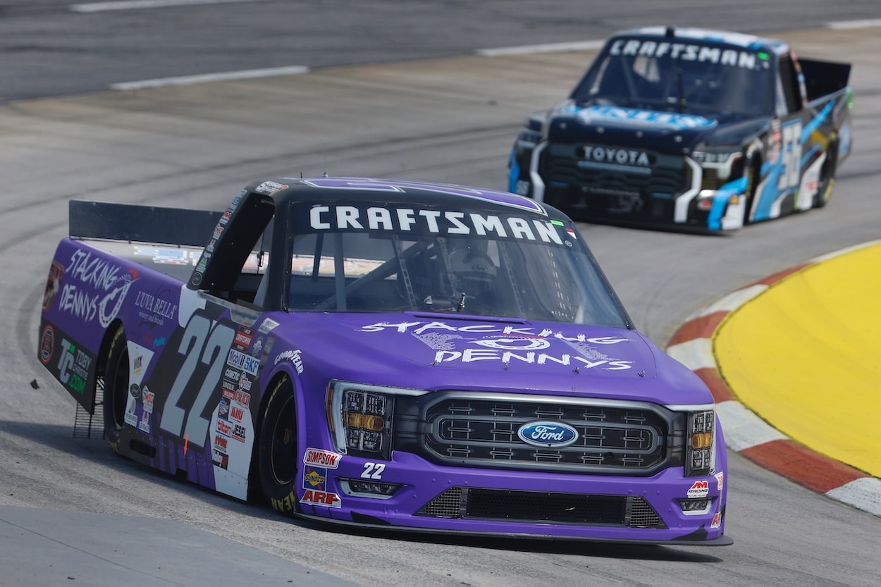 Stephen Mallozzi runs in NASCAR Truck Series race