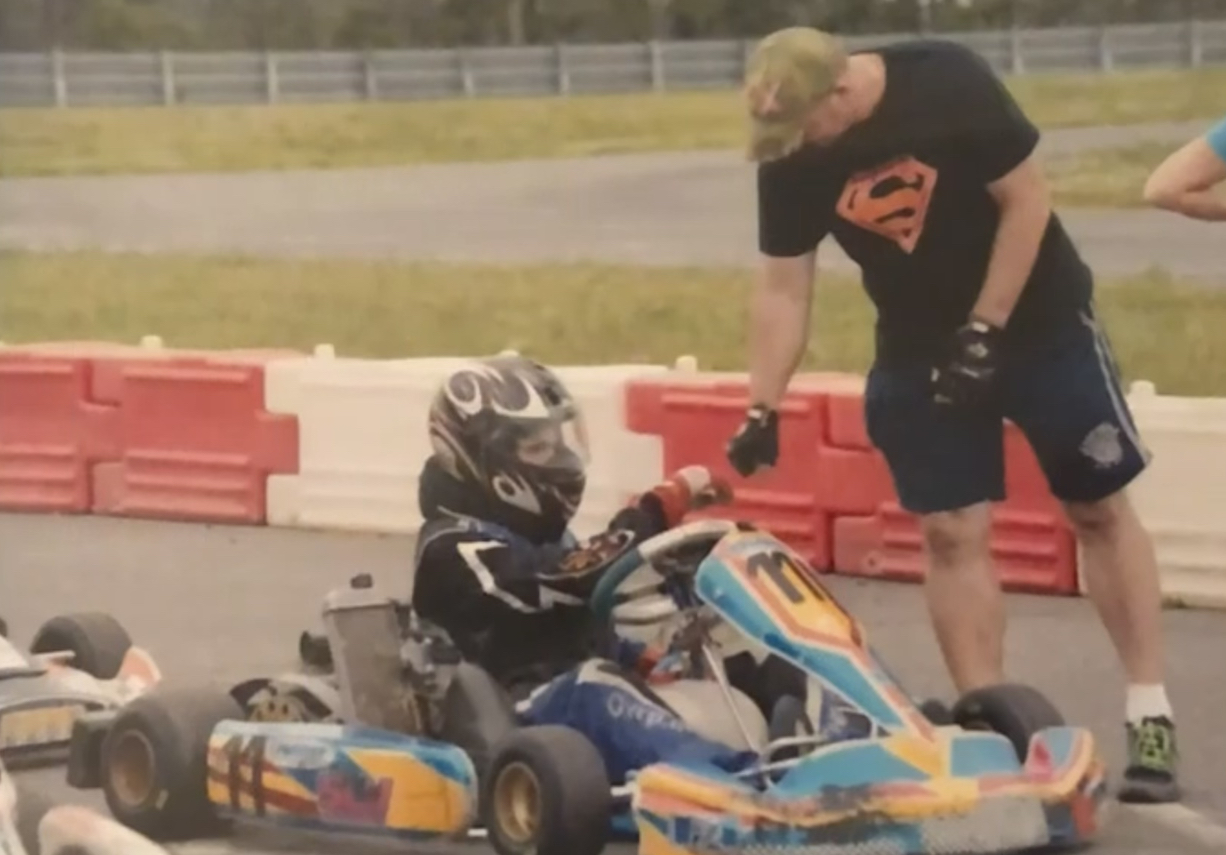 Stephen Mallozzi Karting with Dad