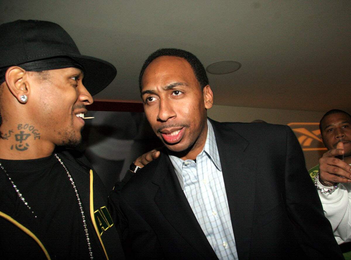 Allen Iverson and Steven A. Smith attend an NBA party in 2005