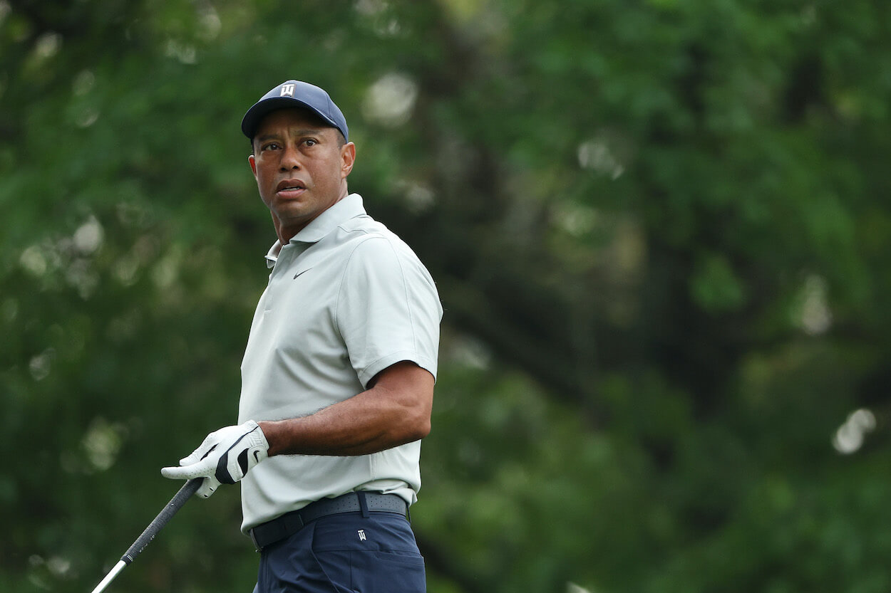 Tiger Woods plays a practice round ahead of the 2023 Masters.