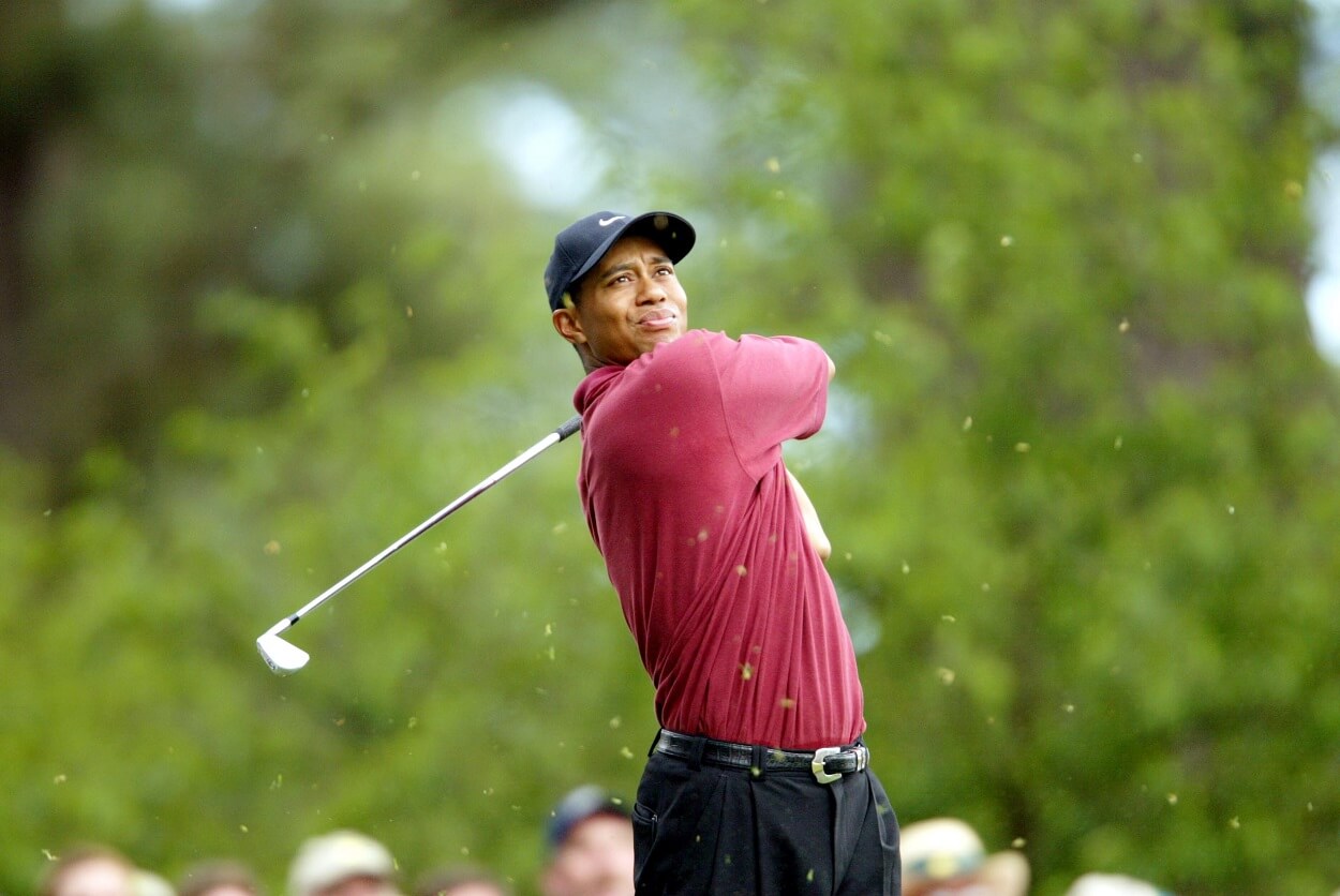 Tiger Woods during the final round of the 2002 Masters