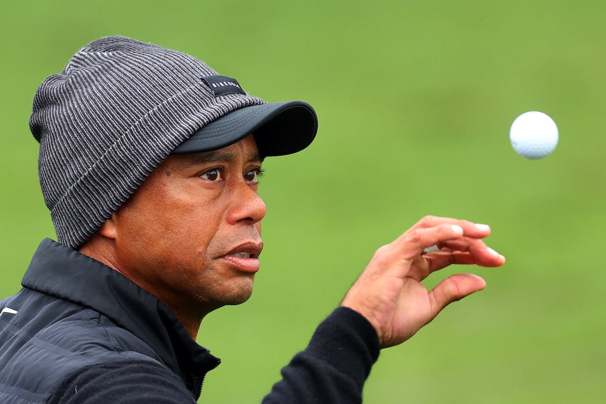 Tiger Woods looks on during the third round of the 2023 Masters.