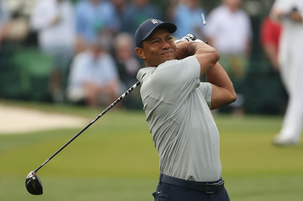 Tiger Woods plays a practice round ahead of the 2023 Masters.