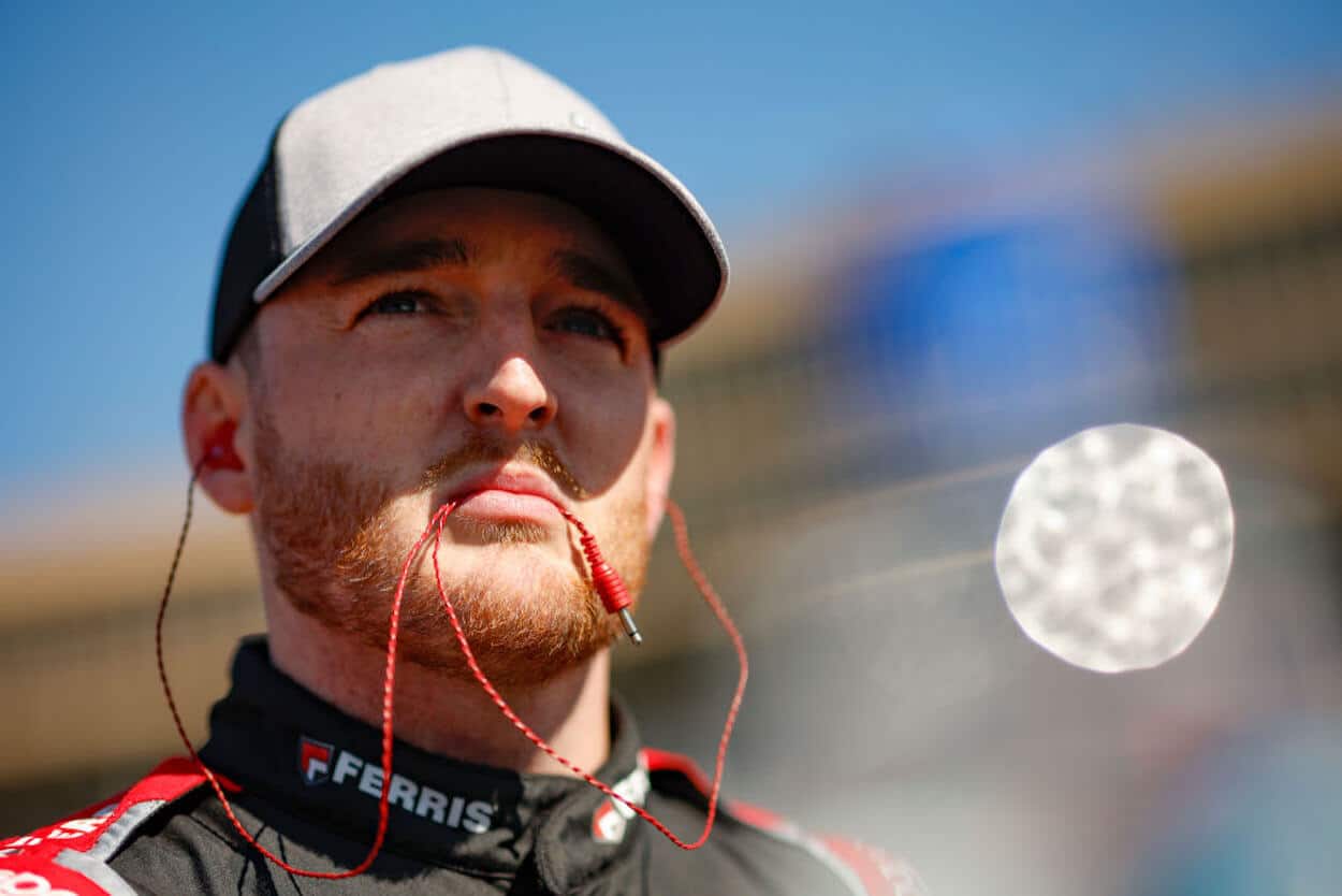 Ty Dillon looks on at Atlanta Motor Speedway.