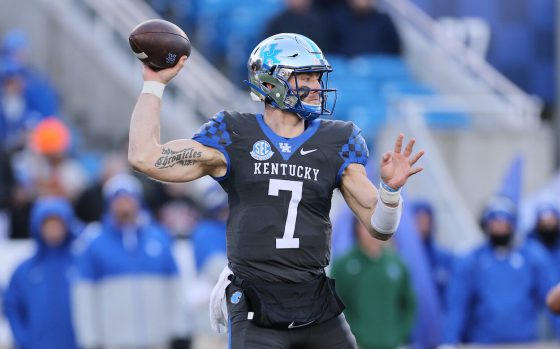 Will Levis attempts a pass against Georgia.