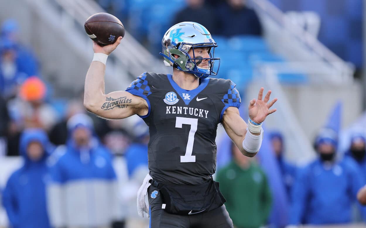 Will Levis attempts a pass against Georgia.