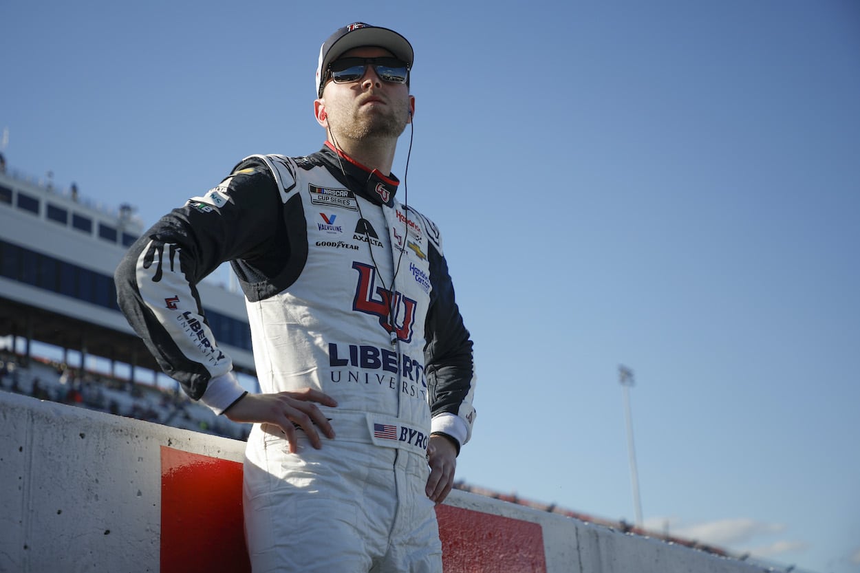 NASCAR Cup Series NOCO 400 qualifying session watched by William Byron.