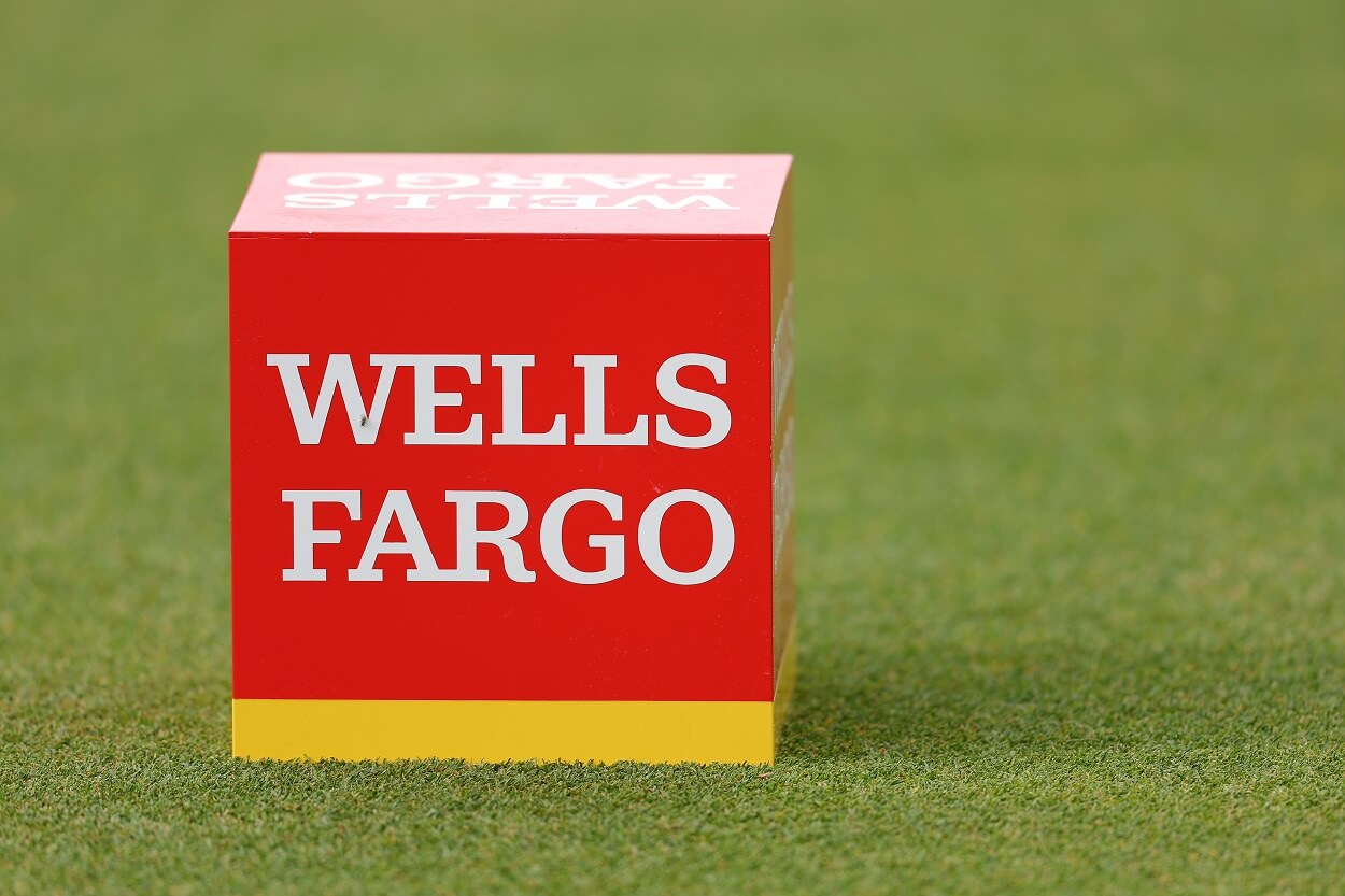 Wells Fargo tee marker at the 2023 Wells Fargo Championship at Quail Hollow