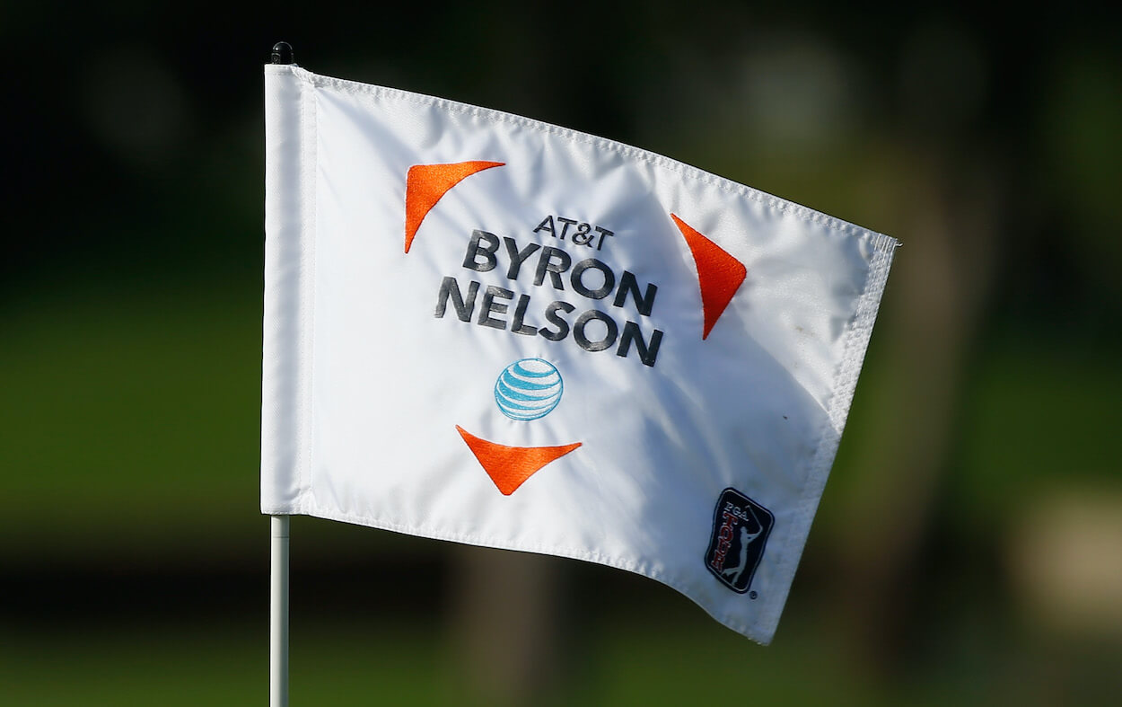 An AT&T Byron Nelson flag is shown.