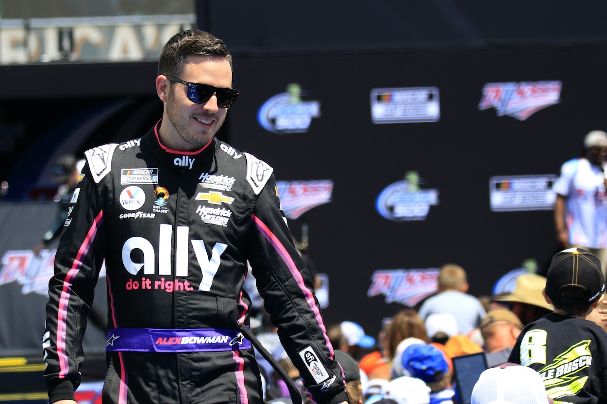 Alex Bowman shakes hands