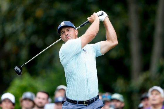 Bryson DeChambeau hits a drive during LIV Golf Tulsa.