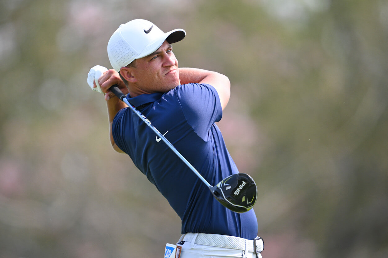 Cameron Champ hits a drive at the Mexico Open.