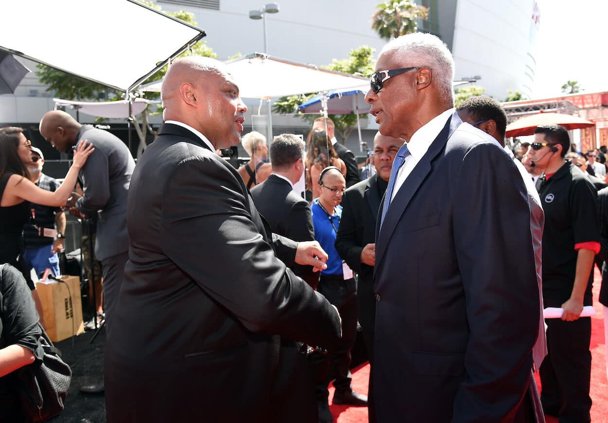 Charles Barkley and Julius Erving speak at the 2016 ESPYs.