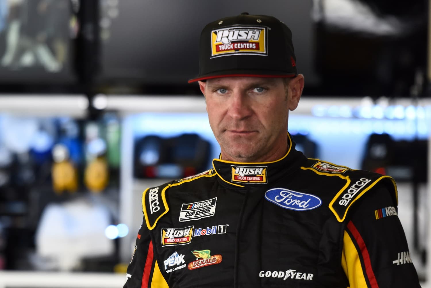 Clint Bowyer in the garage during practice for the Daytona 500 on Feb. 15, 2020. | Jared C. Tilton/Getty Images