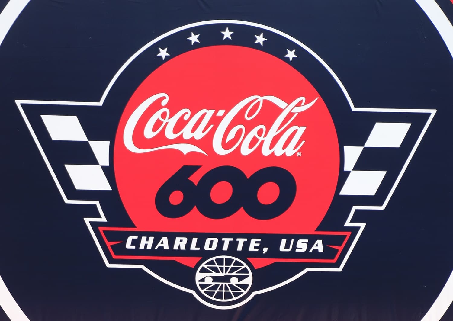 The logo for the NASCAR Cup Series Coca-Cola 600 on May 29, 2022, at Charlotte Motor Speedway.