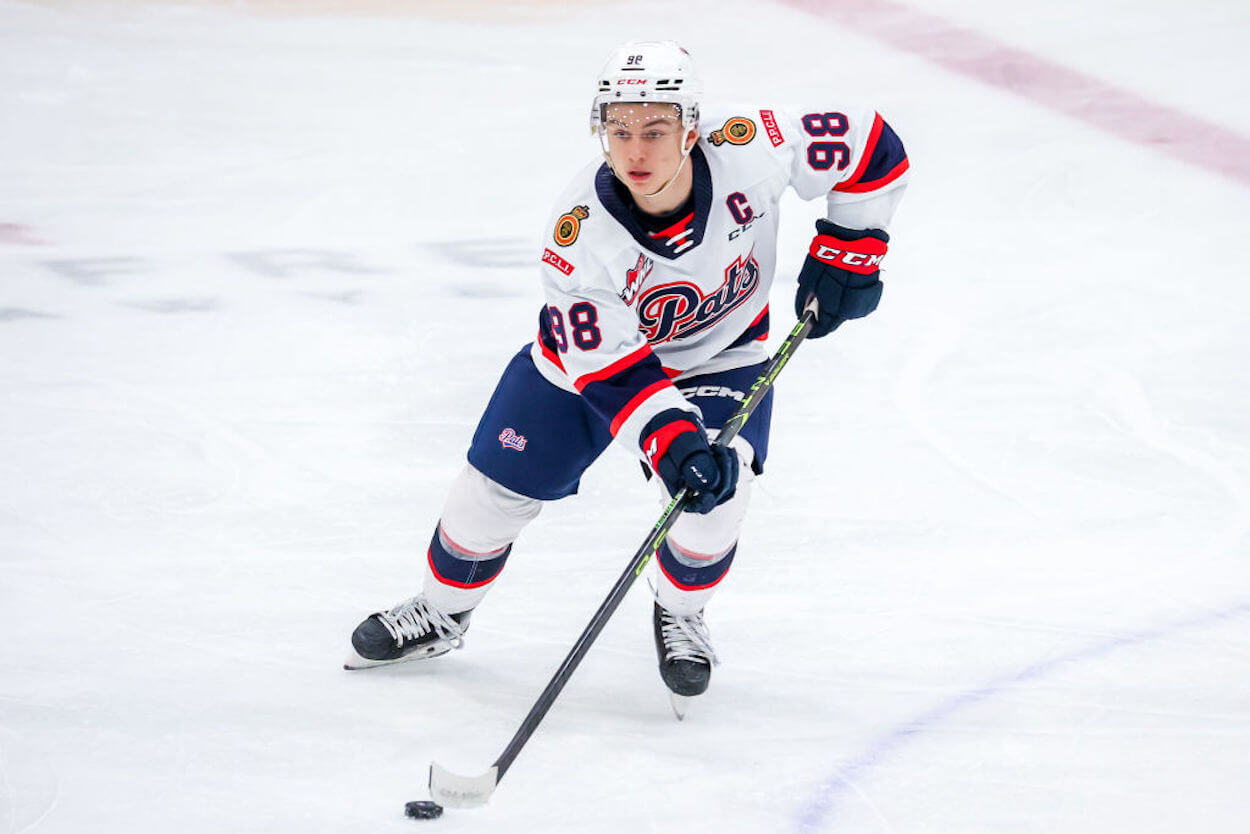 Connor Bedard in action for the Regina Pats.