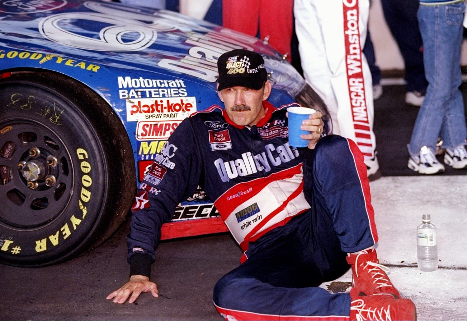 Dale Jarrett at the Exide Batteries 400 at Richmond International Raceway in 1997.