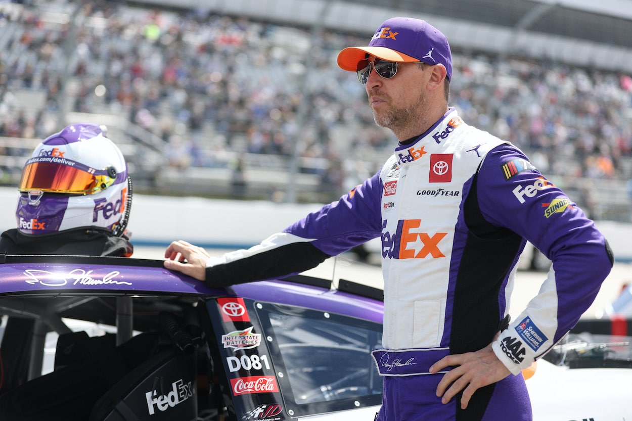 Denny Hamlin on grid