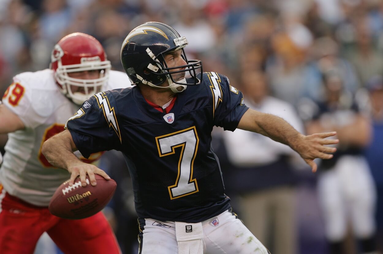 Doug Flutie during an NFL matchup between the Chargers and Chiefs in January 2005