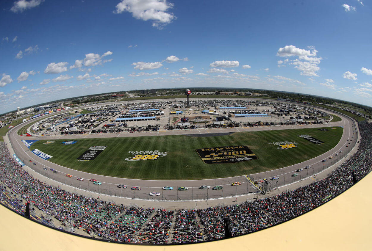 An arial shot of Kansas Speedway.