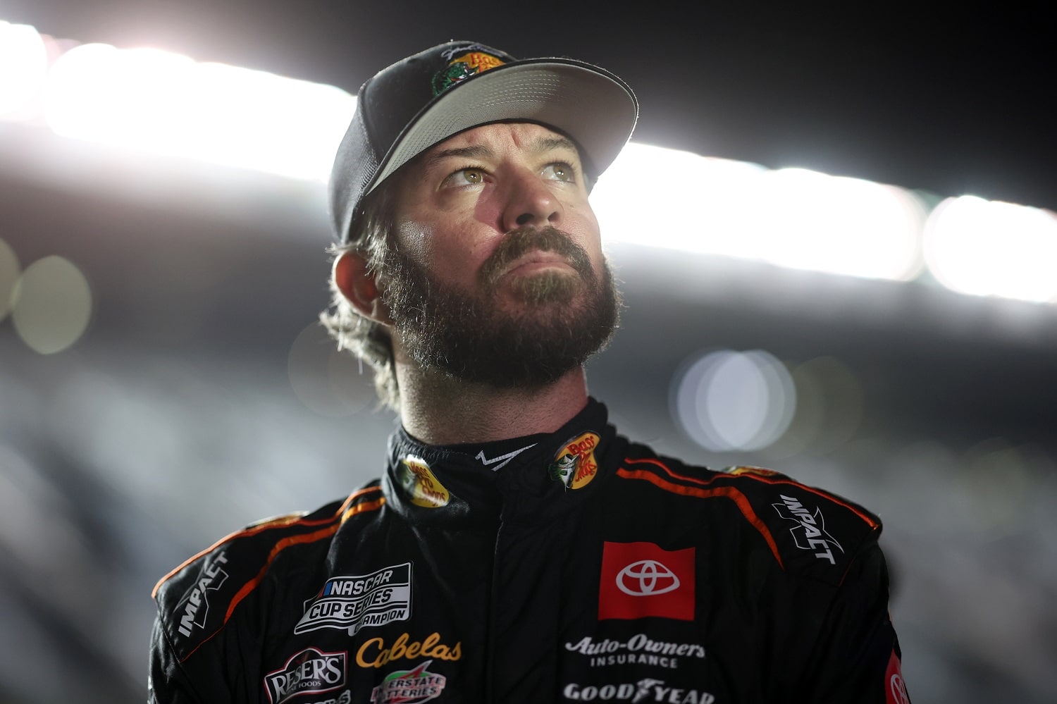 Martin Truex Jr. looks on during qualifying for the Busch Light Pole at Daytona International Speedway on Feb. 15, 2023.