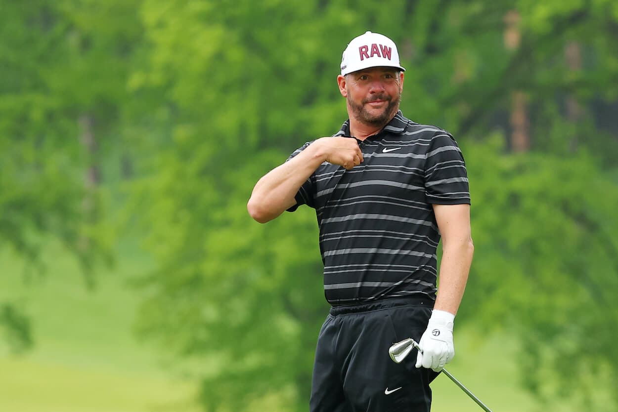 Michael Block reacts during the third round of the 2023 PGA Championship.