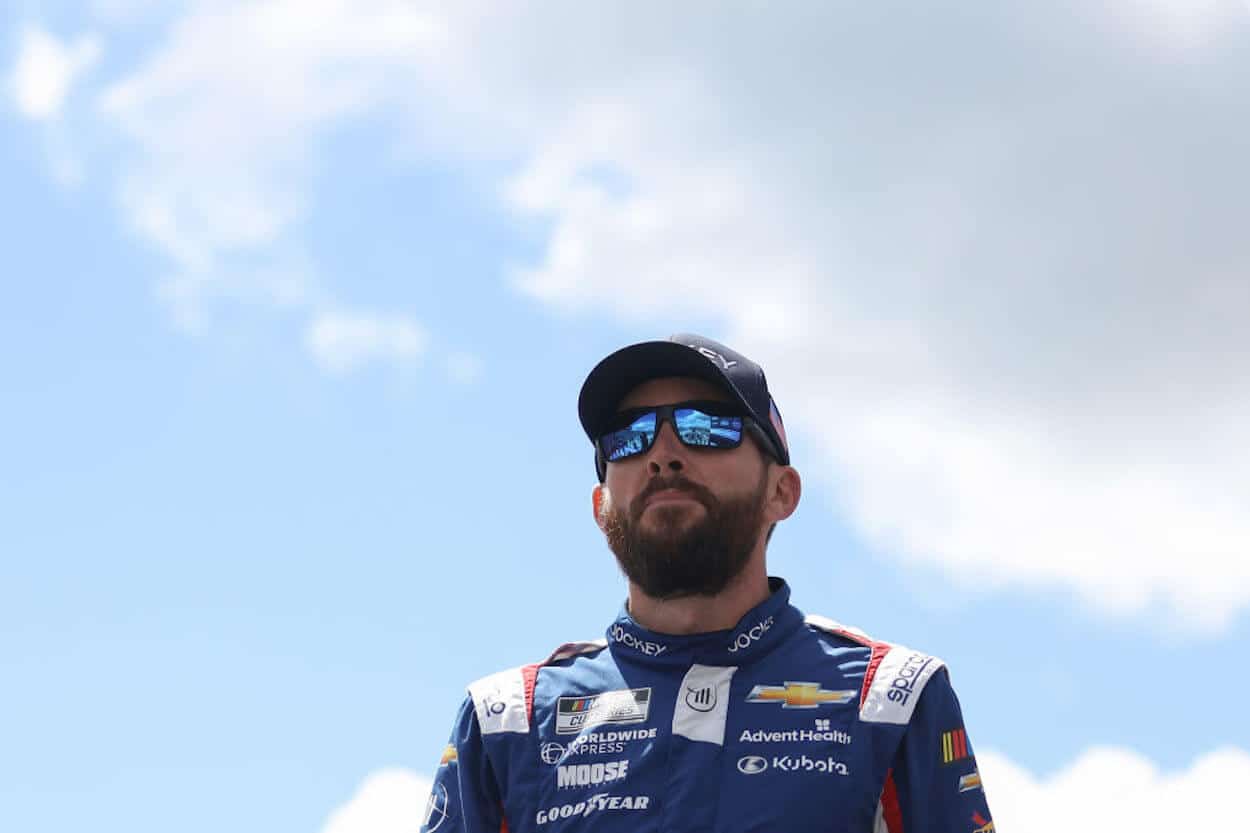 Ross Chastain during driver introductions at Dover.