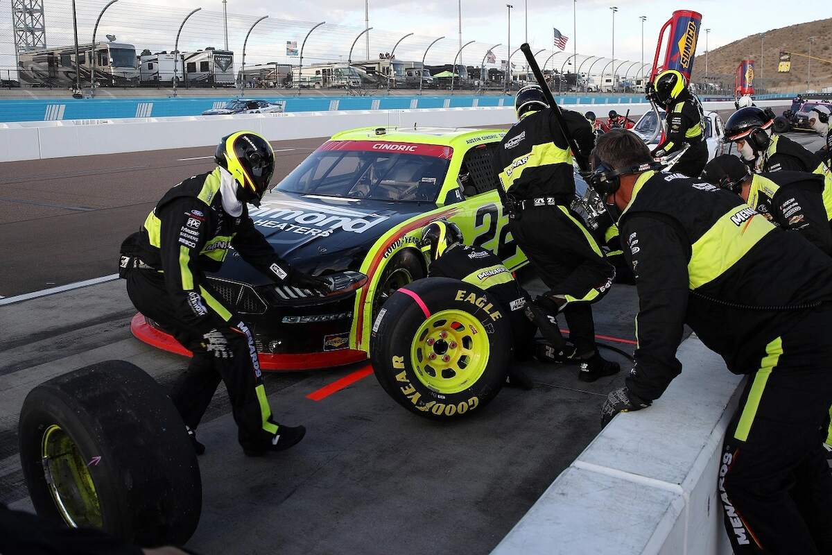 NASCAR driver Austin Cindric pits during the NASCAR Xfinity Series Desert Diamond Casino West Valley 200 at Phoenix Raceway