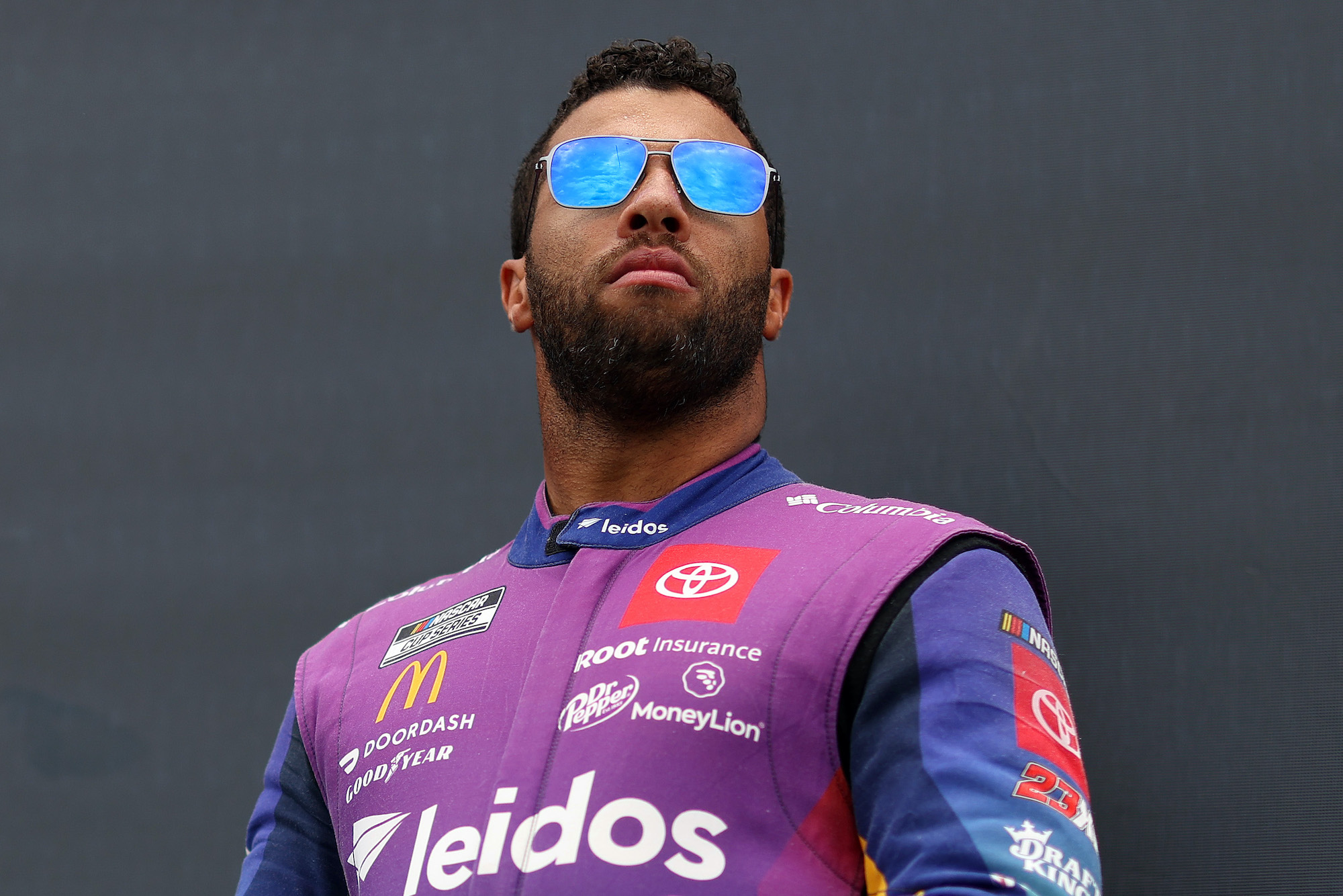 Bubba Wallace backstage before race.