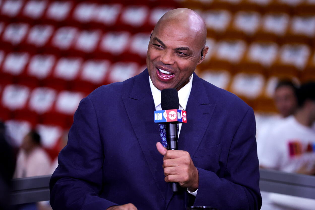 Charles Barkley looks on prior to Game 3 of the Eastern Conference Finals.