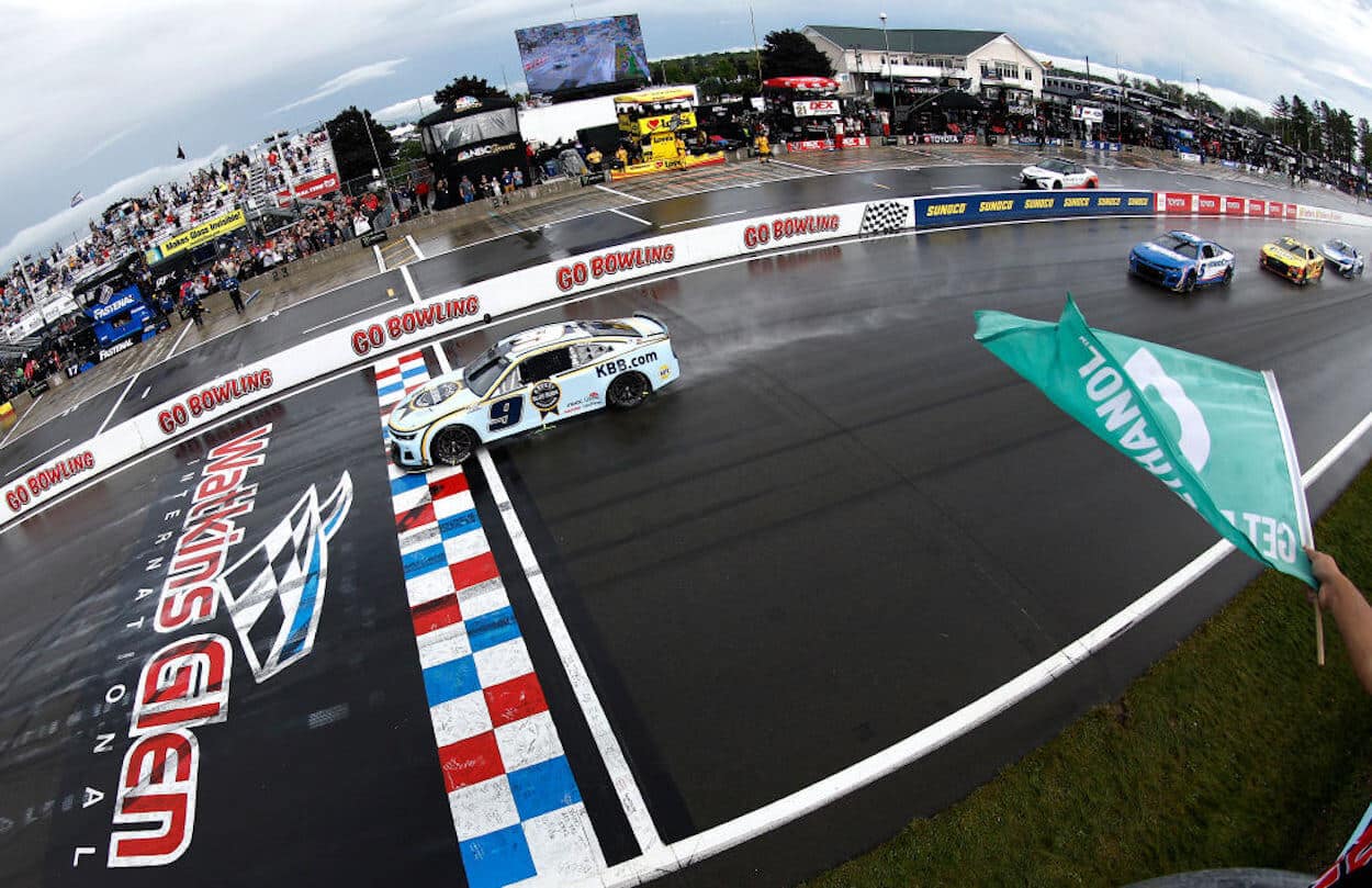 Chase Elliott leads the field at Watkins Glen.