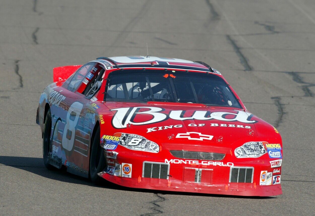 Dale Earnhardt Jr. drives his #8 Budweiser Chevrolet during NASCAR Winston Cup Series Checker Auto Parts 500 at Phoenix International Raceway in Phoenix, Arizona