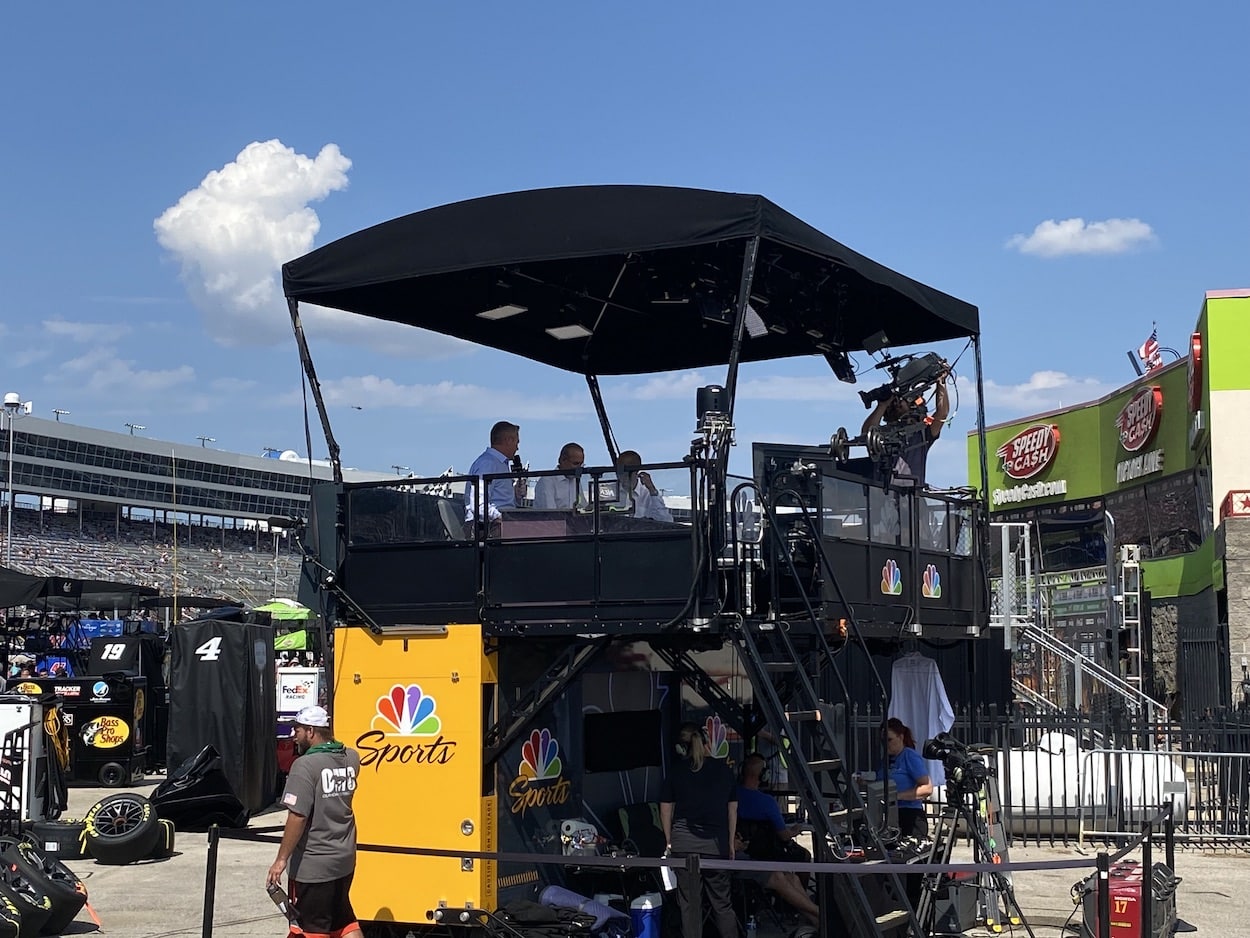 NBC Sports NASCAR Team before race.