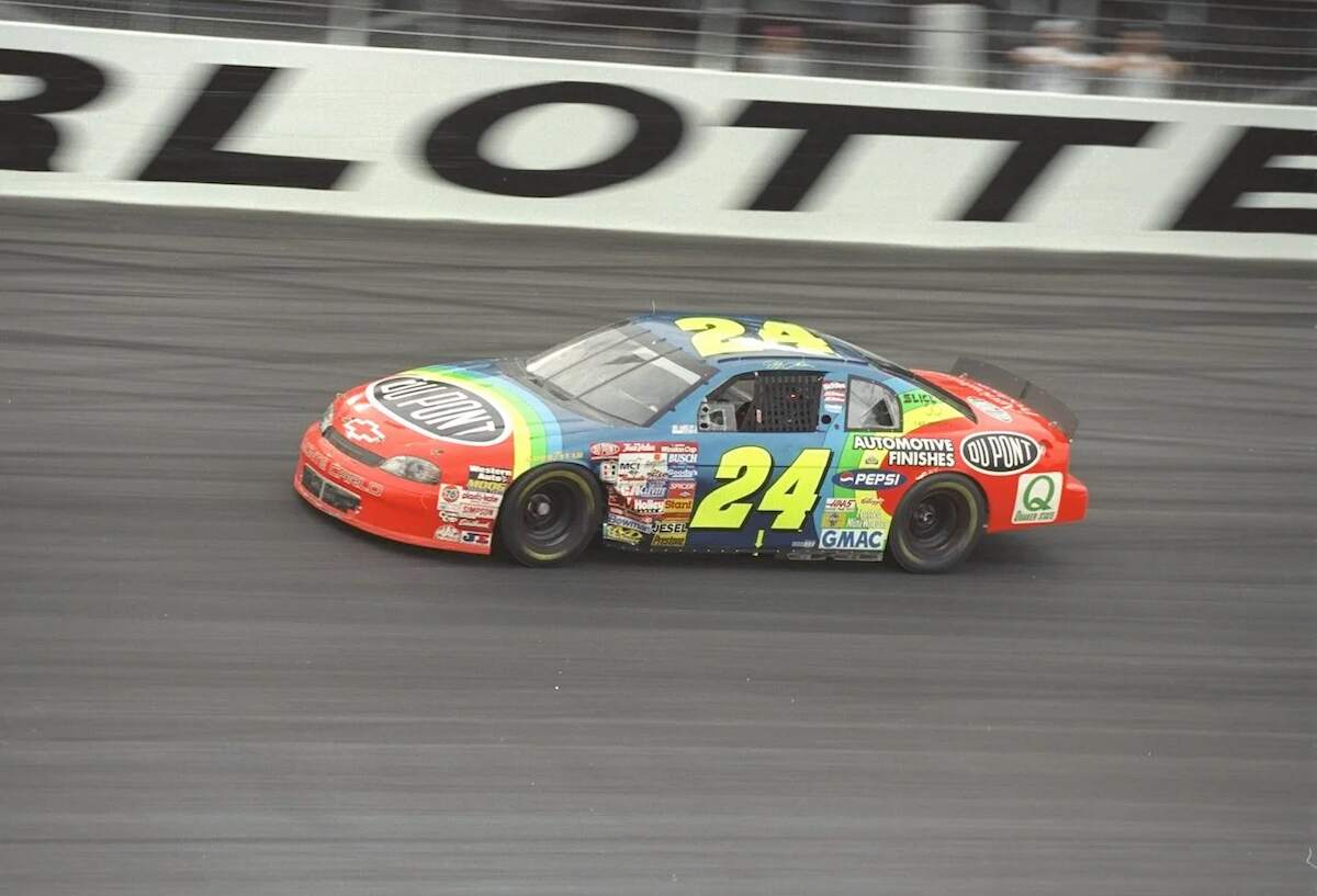 Jeff Gordon races around the track