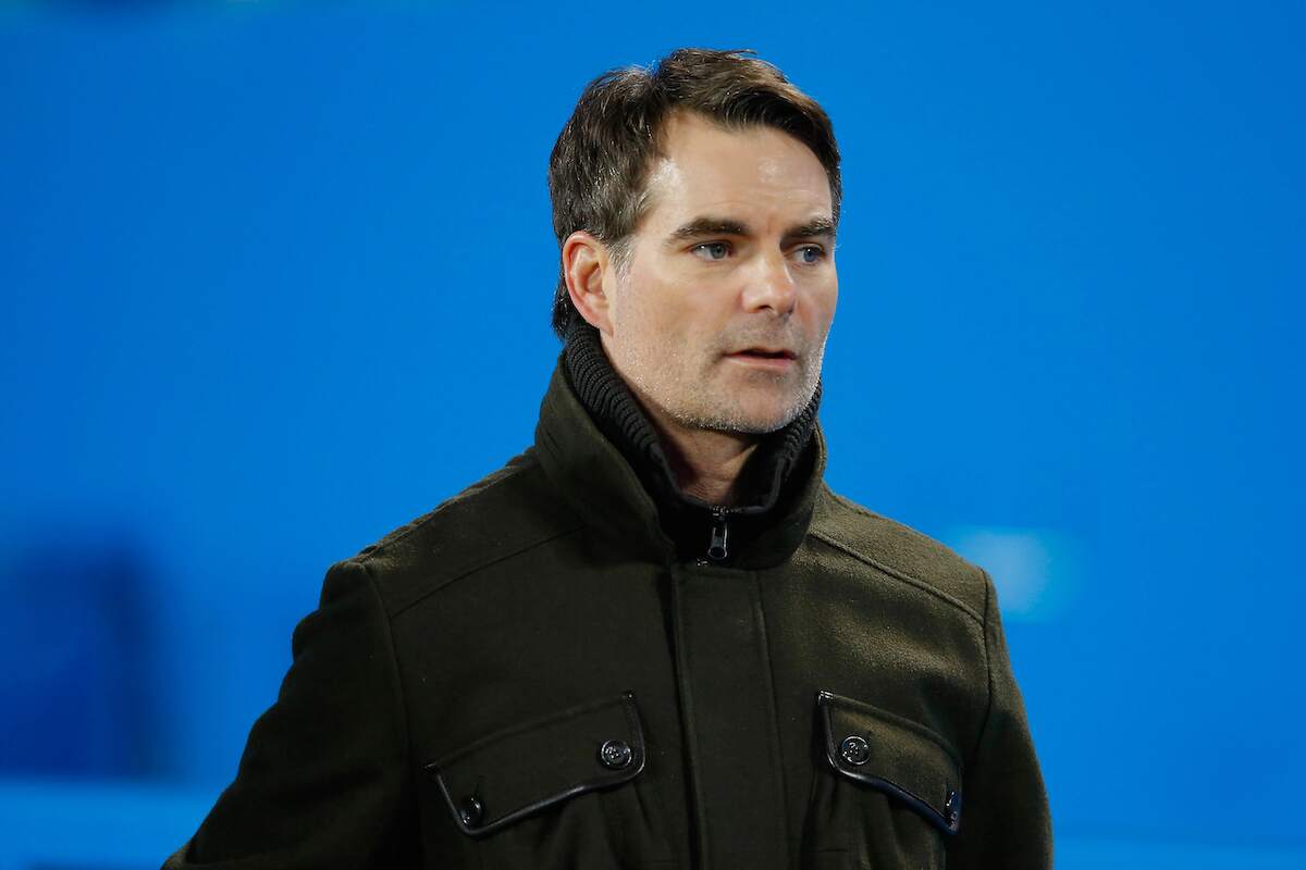 Retired American professional stock car racing driver Jeff Gordon attends the NFC Championship Game between the Arizona Cardinals and the Carolina Panthers in 2016