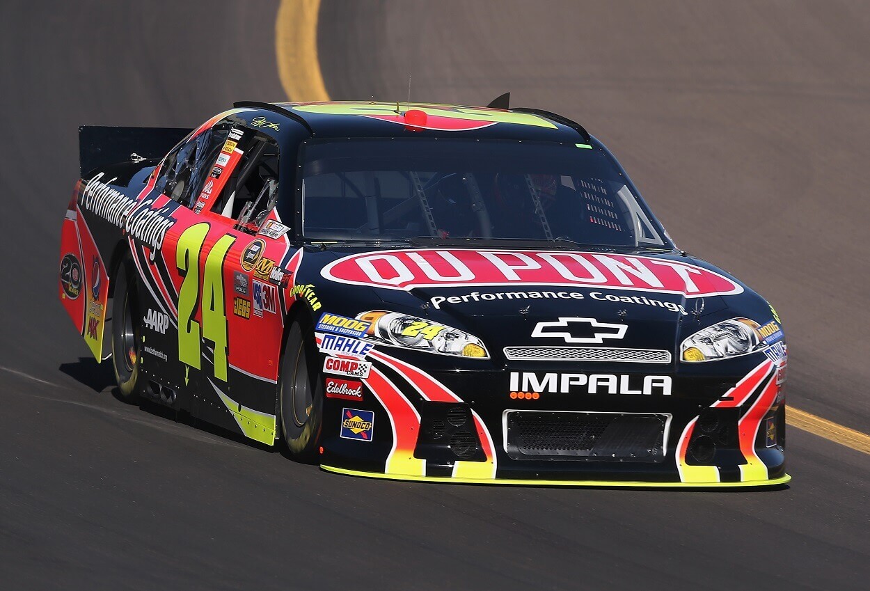 Jeff Gordon during practice for the 2012 NASCAR Cup Series AdvoCare 500 at Phoenix Raceway