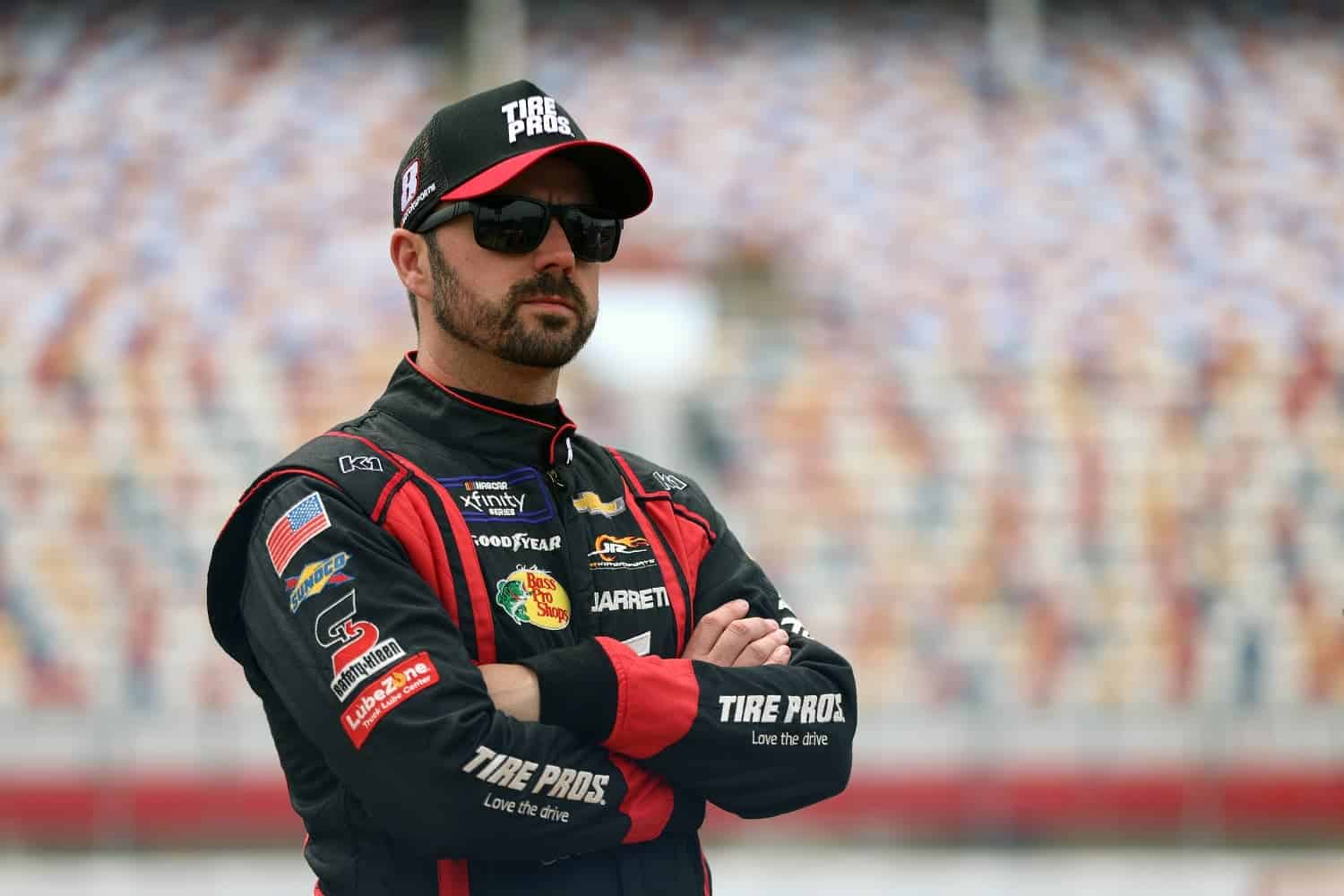 Josh Berry looks on during practice for the NASCAR Xfinity Series Alsco Uniforms 300 at Charlotte Motor Speedway on May 26, 2023.