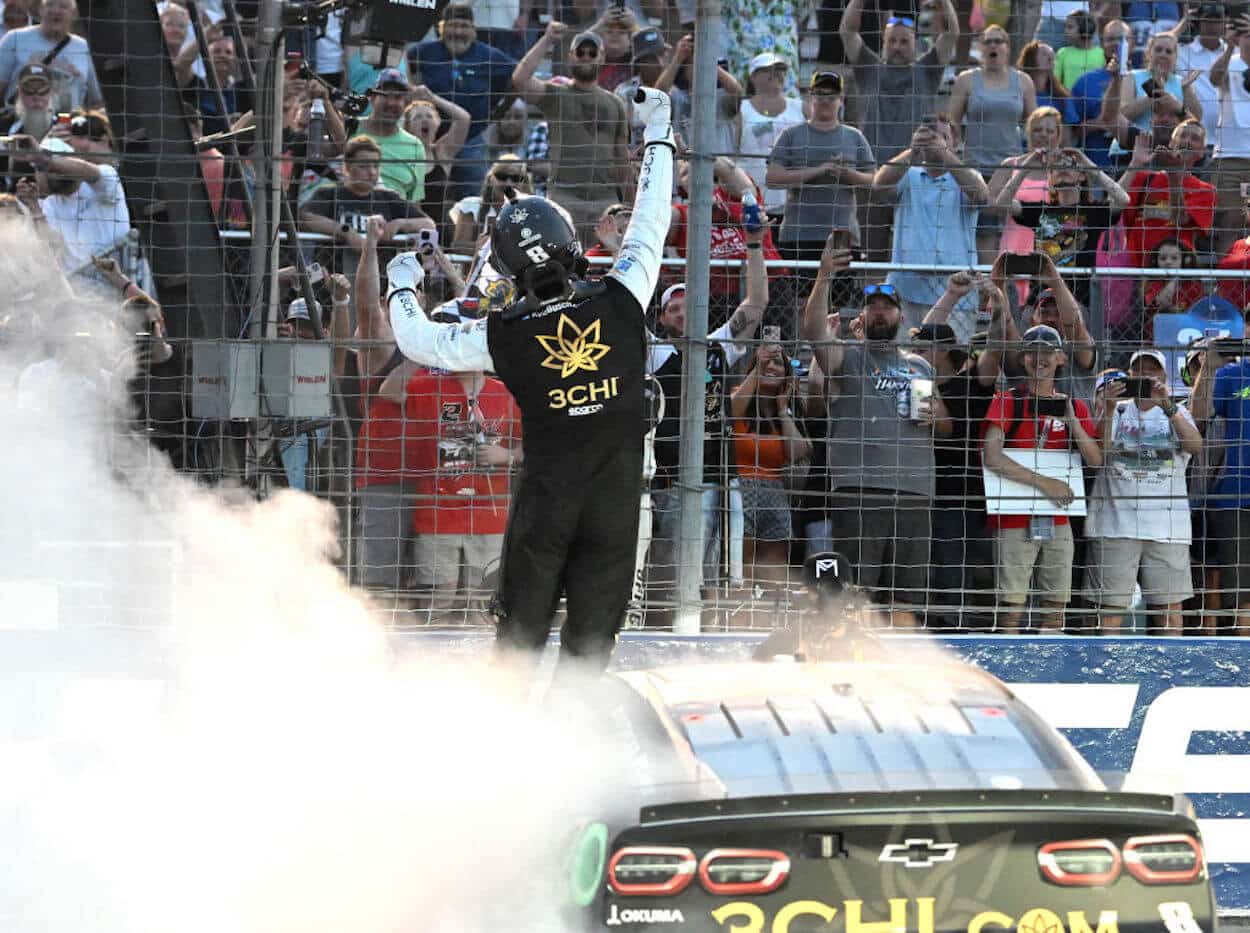 Kyle Busch celebrates NASCAR Cup Series victory at Gateway.