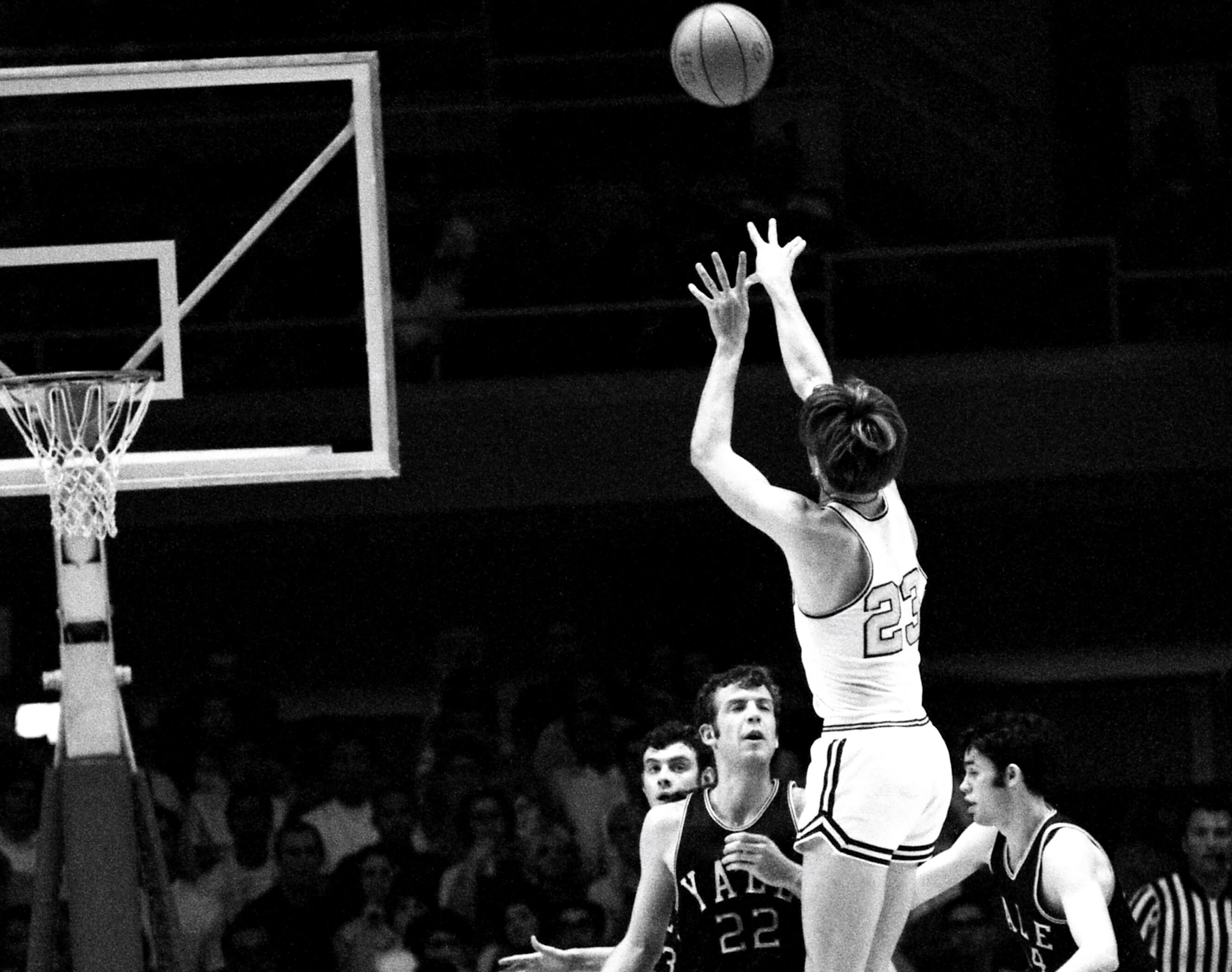 Pete Maravich of the Louisiana State Tigers shoots during the 1969 Rainbow Classic Tournament.