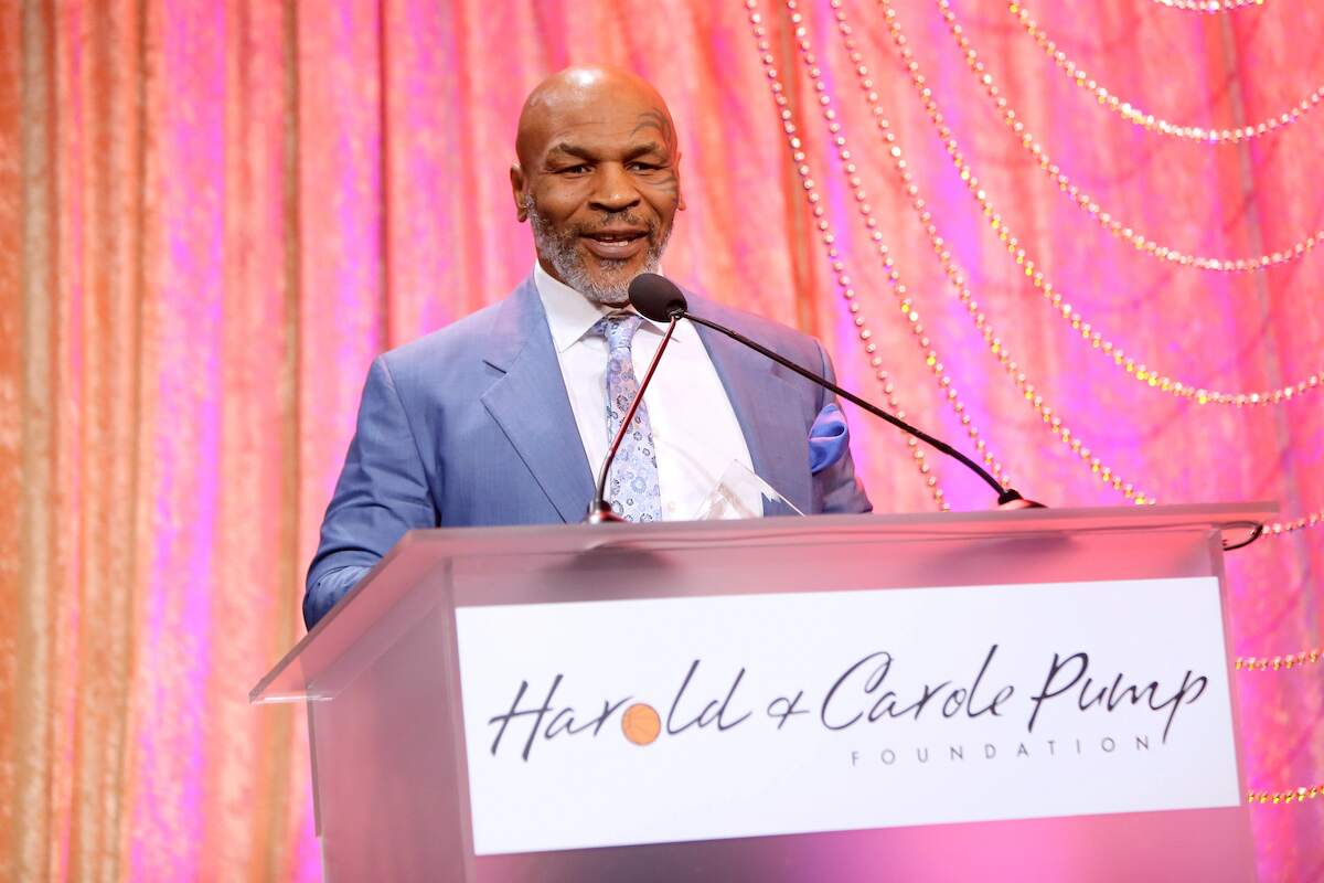 Honoree Mike Tyson speaks onstage during the 19th Annual Harold and Carole Pump Foundation Gala in 2019