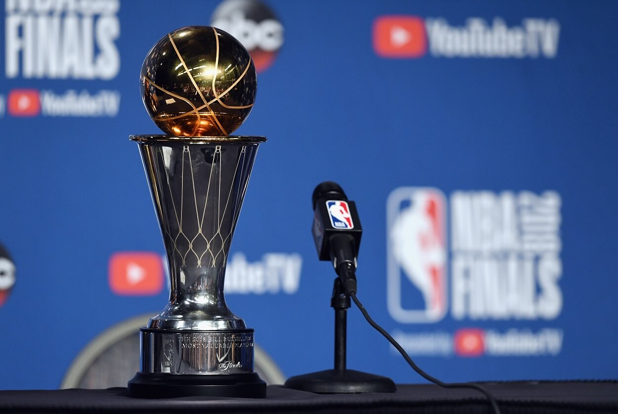 A view of the NBA Finals MVP Award