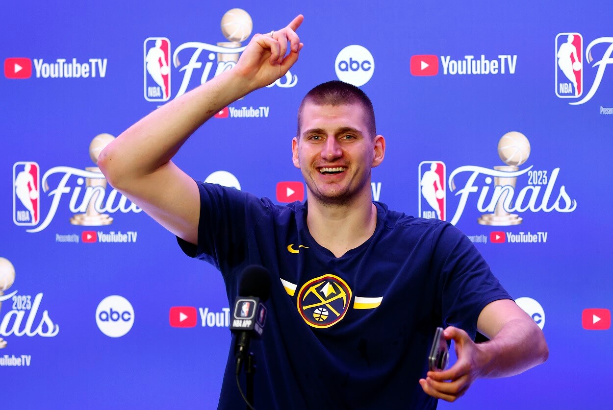 2023 NBA Finals MVP Nikola Jokic following the Denver Nuggets' Game 5 win over the Miami Heat