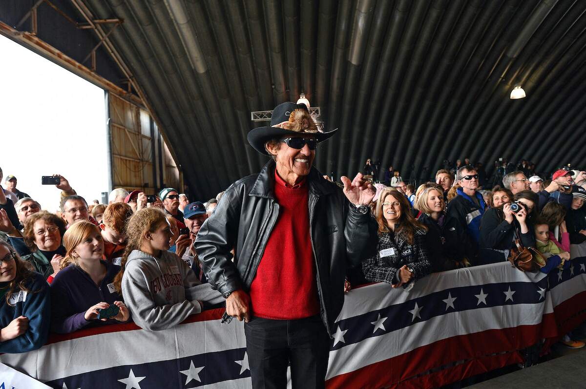 NASCAR driver Richard Petty greets fans