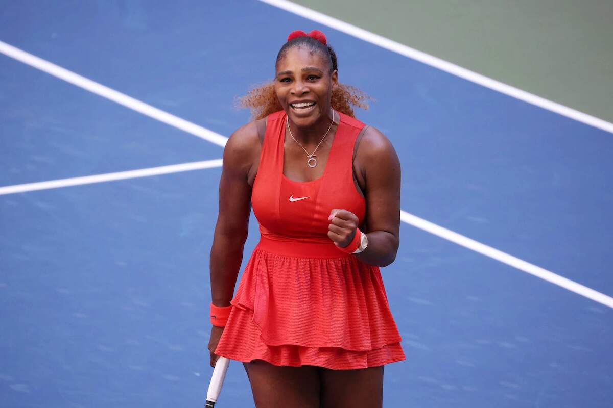 Tennis icon Serena Williams celebrates winning a point