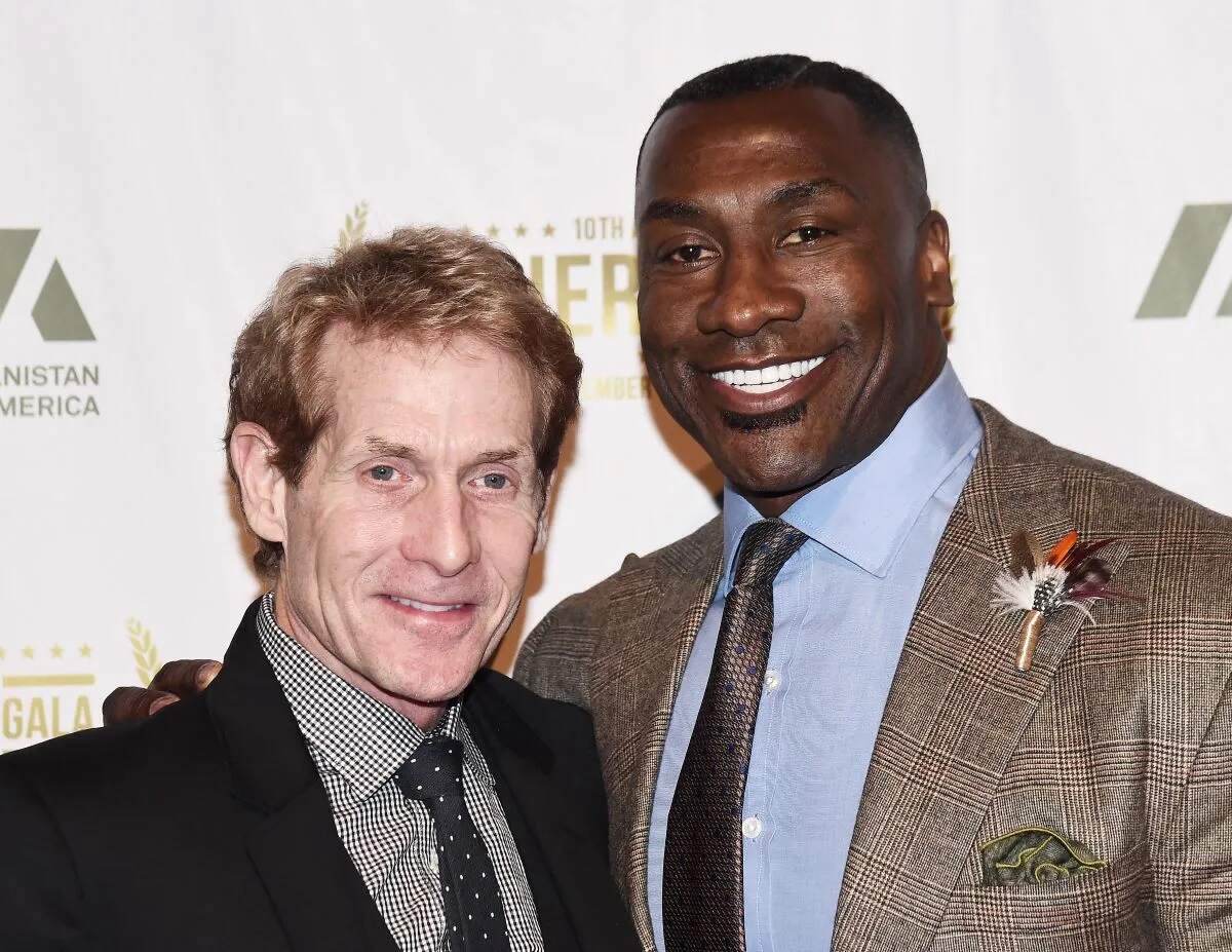 Skip Bayless and Shannon Sharpe attend a media event together