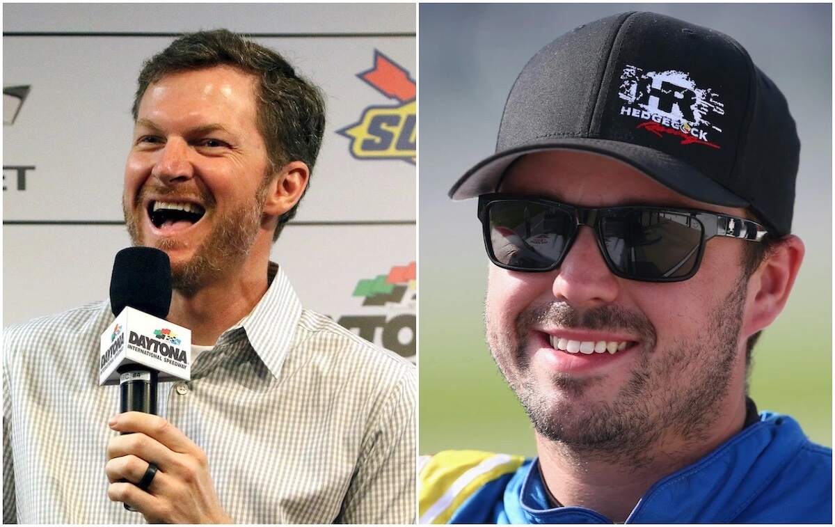 An image of Dale Earnhardt Jr. alongside a closeup image of Josh Berry