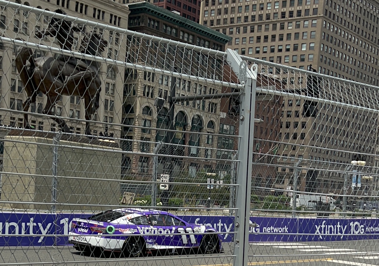 Denny Hamlin in downtown Chicago.