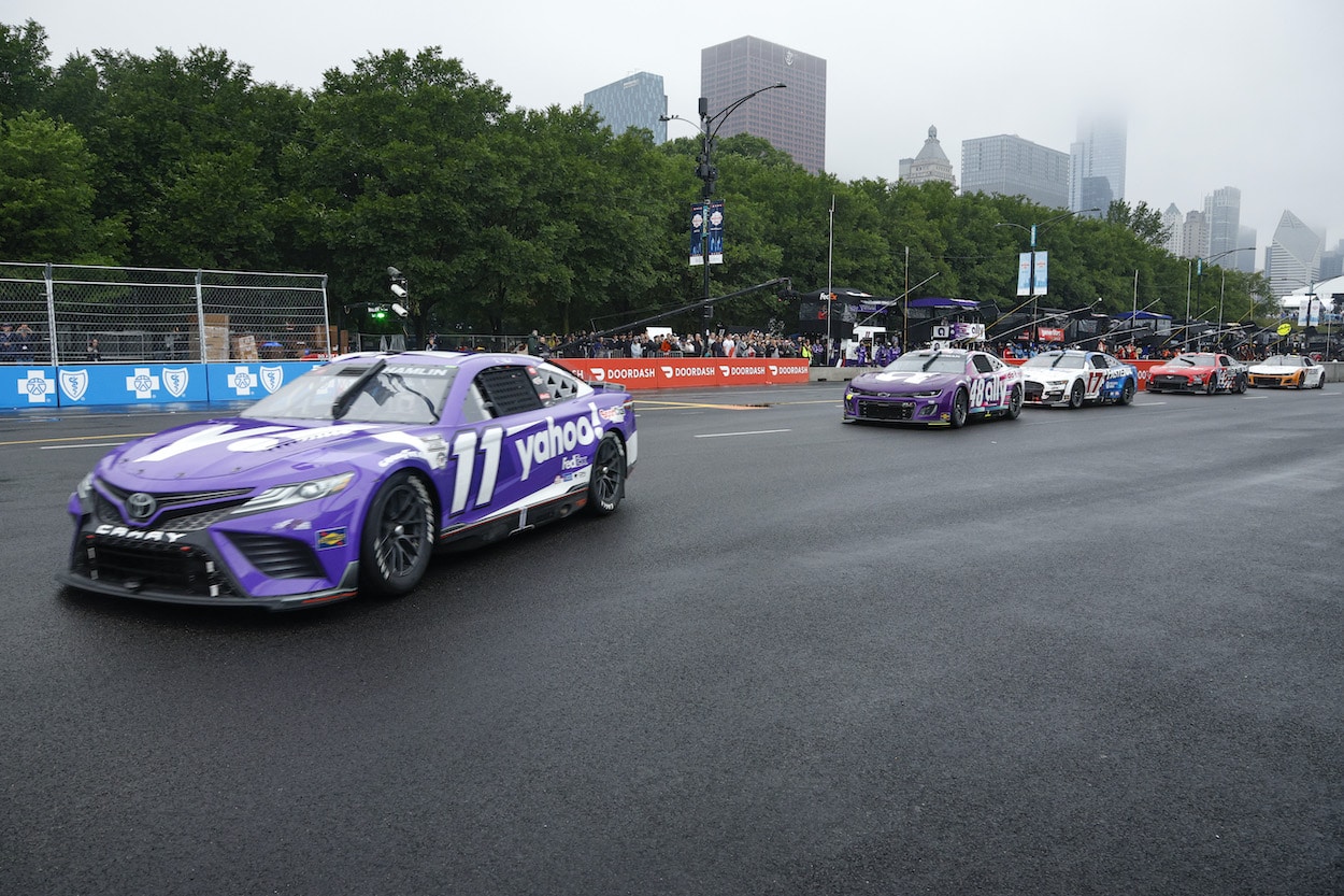 Denny Hamlin leads Alex Bowman