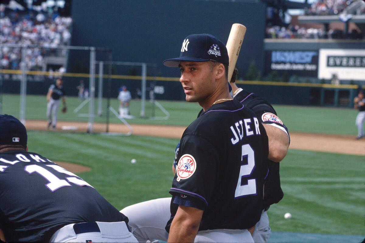 AL All-Star Derek Jeter #2 of the New York Yankees looks on during the 1998 All-Star Game