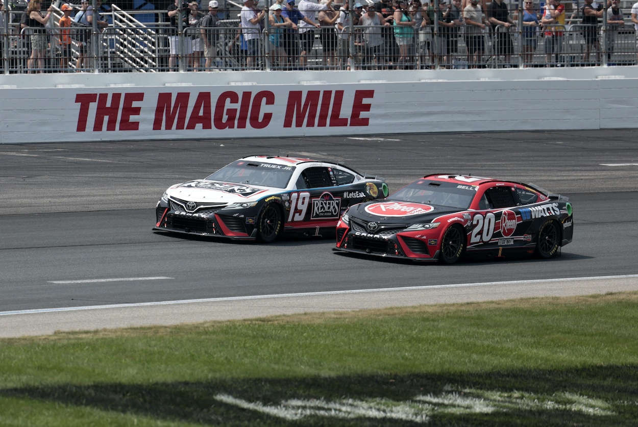 Martin Truex Jr. and Christopher Bell race.